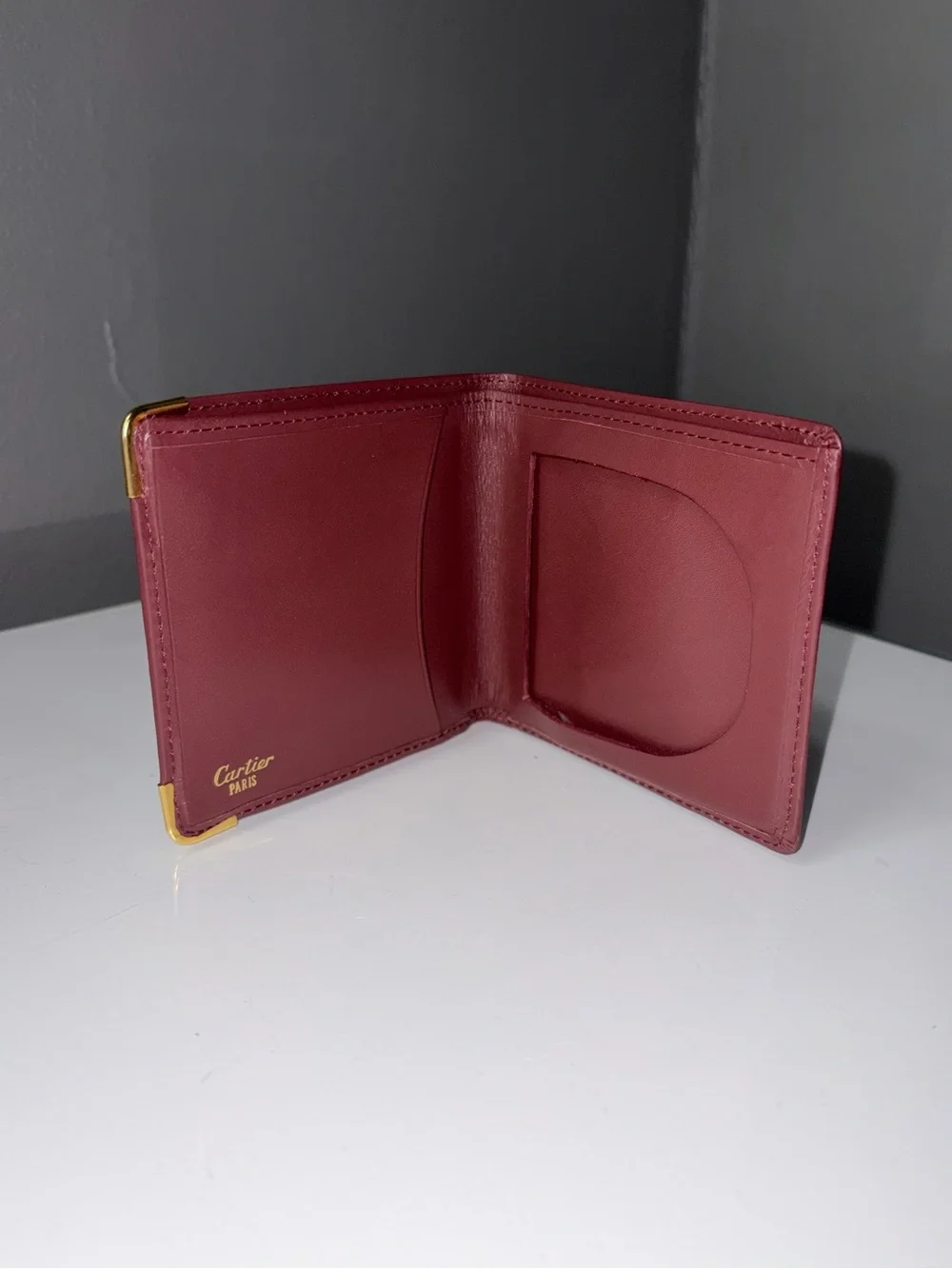 Vintage Cartier Must de Cartier Burgundy Leather Bifold Wallet
